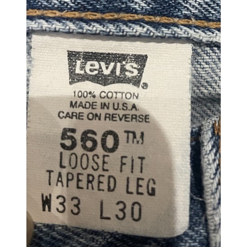 Vintage Y2K Levi’s 560 Loose Fit Tapered Leg Blue Denim Jeans 33x30 Made In USA - Picture 7 of 11